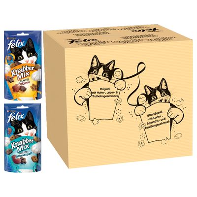 Felix Party Mix Pacco misto Snack per gatti 16 x 60 g Original & Ocean Mix