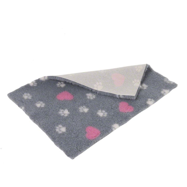 Coperta Vetbed® Isobed SL grigia con cuori e zampine per cani e gatti S: L 75 x P 50 cm