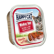 Happy Cat Minkas Duo 12 x 100 g 5 gusti: 3 misti con Pollame + 2 misti con Manzo