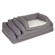 Divano ortopedico grigio per cani S: L 75 x P 50 x H 25 cm