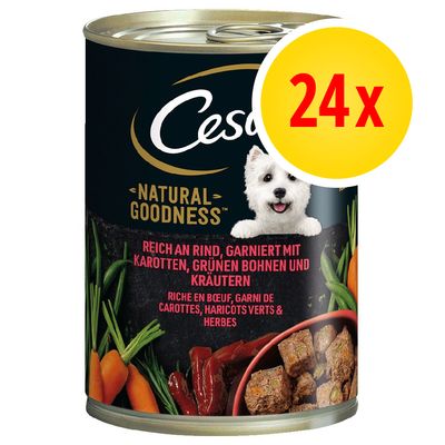 Fai scorta! Cesar Natural Goodness 24 x 400 g Alimento umido per cani