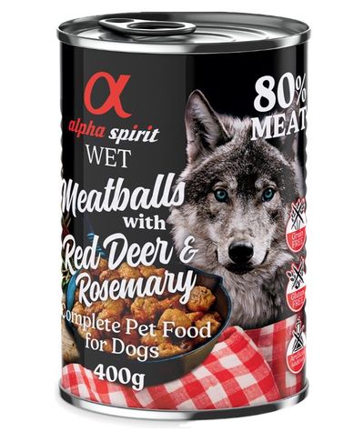 alpha spirit Dog Meatballs 6 x 400 g umido per cane