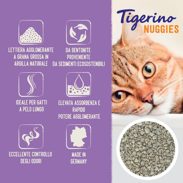 Lettiera Tigerino Nuggies a grana grossa - borotalco 14 l